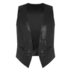 Mens Sparkling Sequins Vests Fashion Mans Sleeveless Waistcoat for Jazz Hip-hop Rave Dance Party Clubwear Performance Costume 2