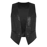 Mens Sparkling Sequins Vests Fashion Mans Sleeveless Waistcoat for Jazz Hip-hop Rave Dance Party Clubwear Performance Costume 2