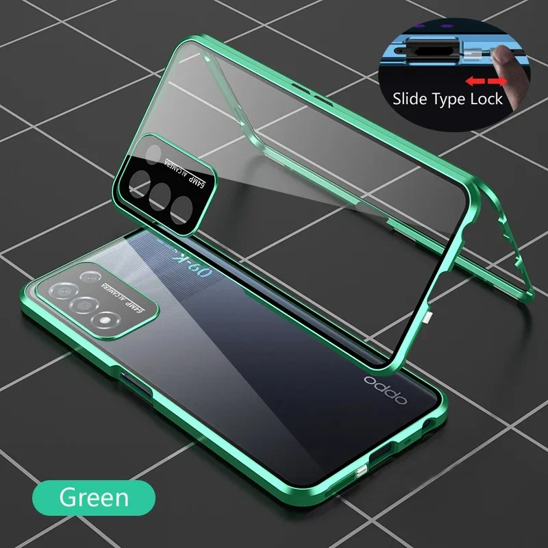 360° Metal Magnetic Phone Case with Double-Sided Glass Front and Back Cover