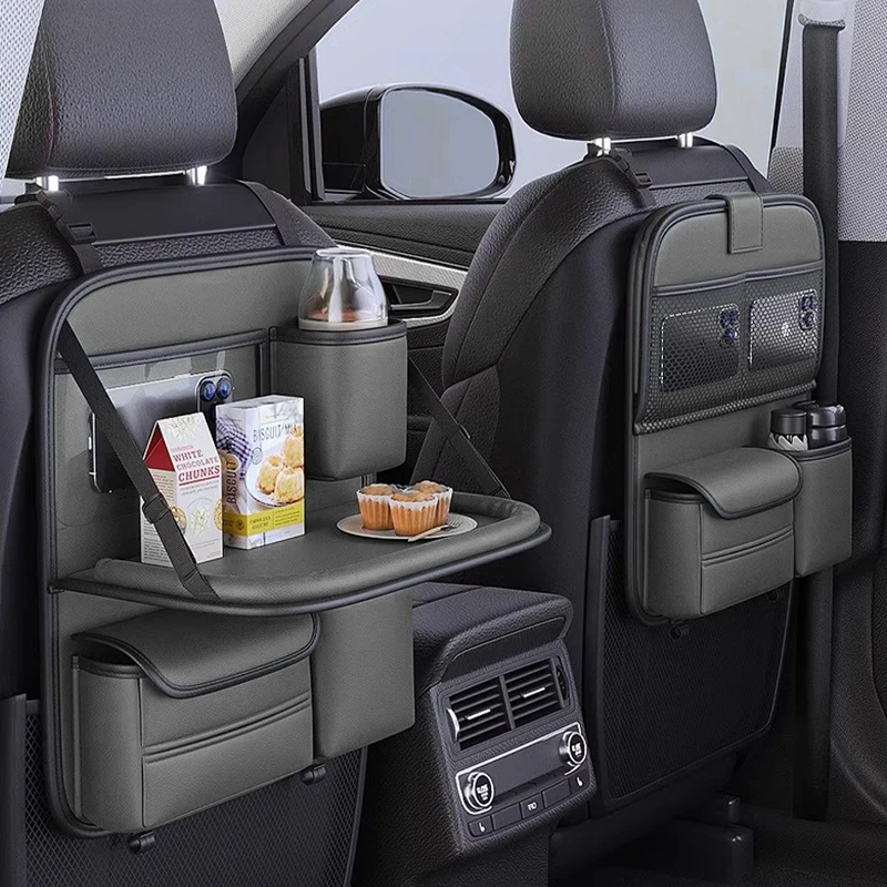 Car Seat Back Storage Bag Foldable Table Kids Dinning Watching Movie Foods Drink Holder Auto Backseat Organizer Accessories car storage box car seat storage bag