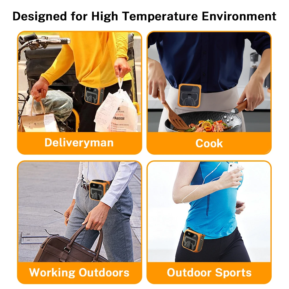 Deelife 10000mAh Hanging Neck Waist Fan 3 In 1 Portable Rechargeable Fan with Power Bank Flashlight For Outdoor Sports Travel