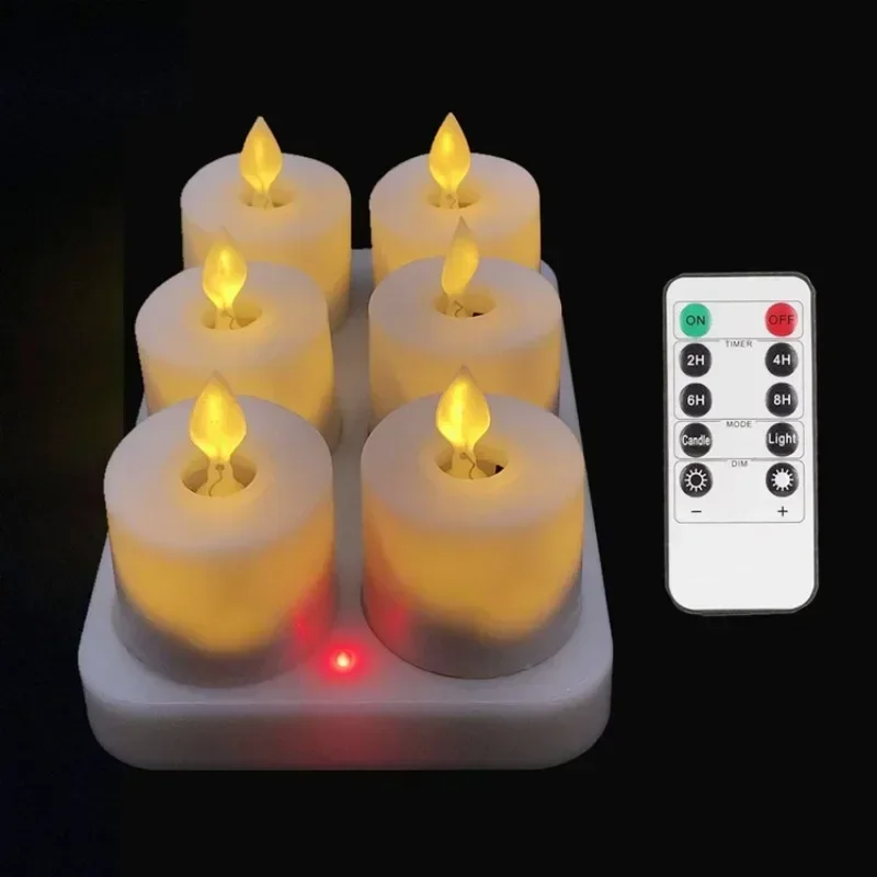 LED Candle Lamp 6Pcs for Party Home Decoration Rechargeable Flickering Simulation Flame Night Light