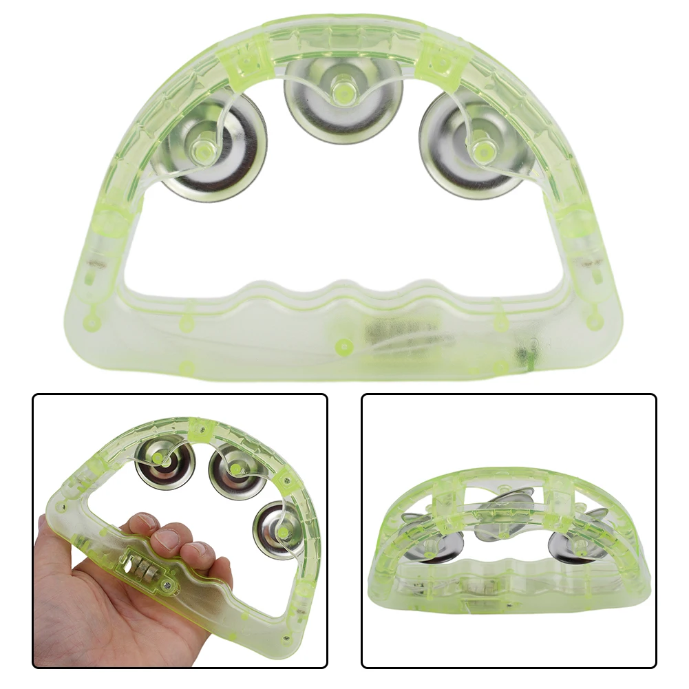 1pc LED Flashing Tambourine Musical Instruments Shaking Toy Light Up Sensory Toy Colorf Light For Concert Party Night Time Event