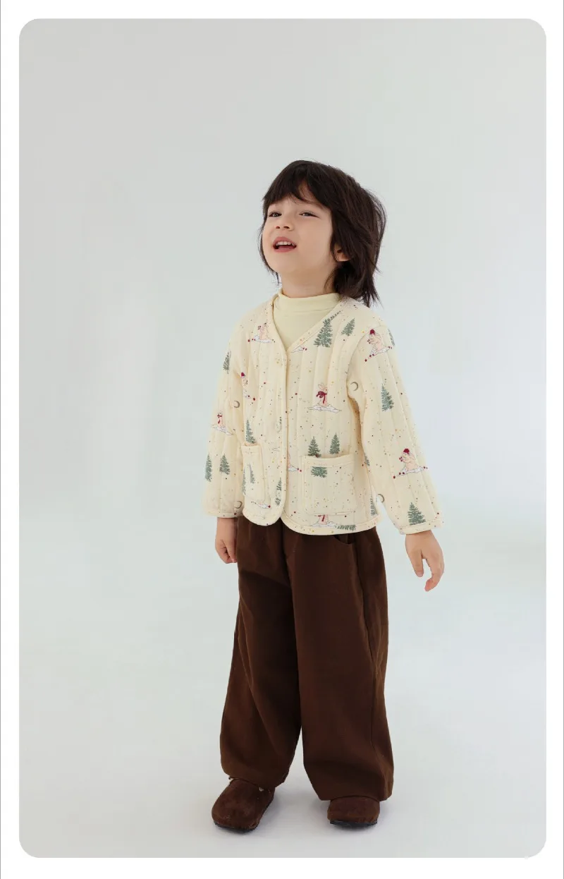 Kids Velvet Jacket - Nordic Style Cotton Coat for Autumn Winter