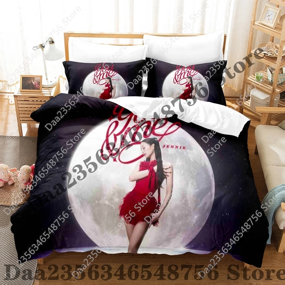 New JENNIE MANTRA Bedding Set Single Twin Full Queen King Size Bed Set Adult Kid Bedroom Duvetcover Sets Anime Bed 2