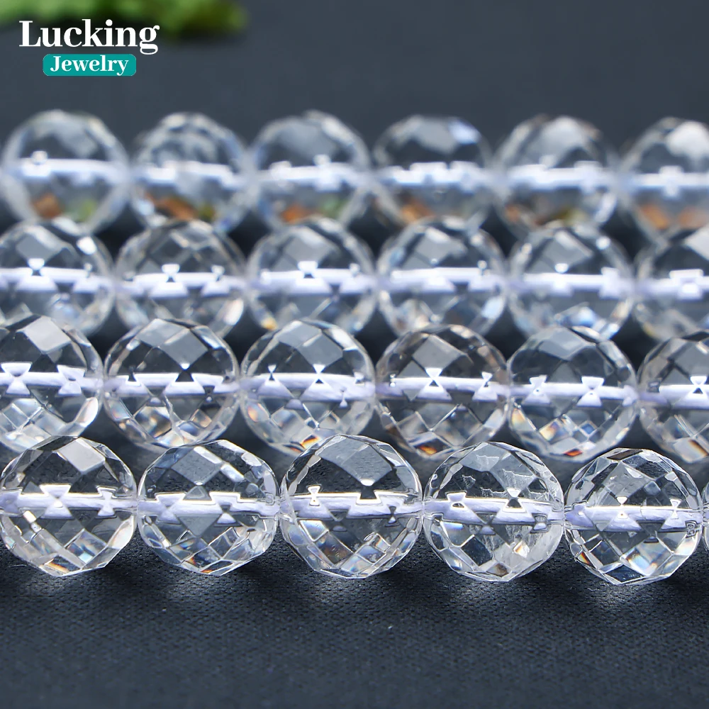 100% Natural Faceted White Clear Quartz Crystal Round Loose Beads For Jewelry Making Bracelet Necklace 4-12mm 3