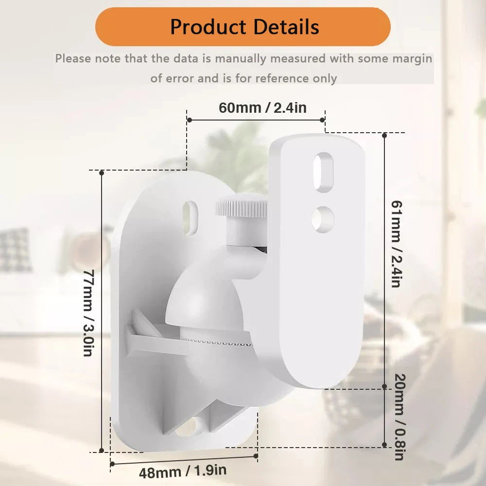 Speaker Mount Wall Bracket Stand Surround Holder Keyhole Tilt Pack Adjustable