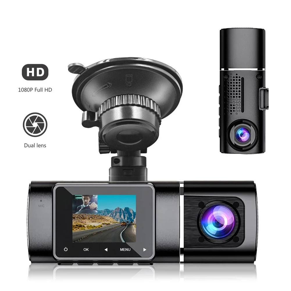 

2 Camera Lens Car DVR 2-Channel Dash Cam HD 1080P Dash Camera Dual Lens Dashcam Video Recorder Black Box 24H Parking Monitoring