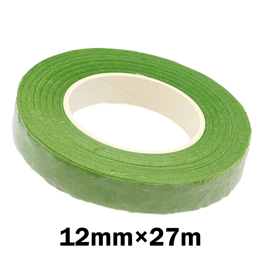 Professional Grade Floral Stem Tape 30 Yard 12MM Width Green and Brown Perfect for Flower Wrapping and Decoration