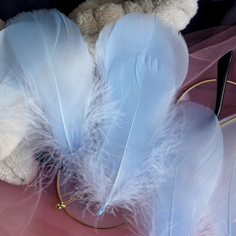 Natural Goose and Swan Feathers for Home Decor and Crafts - 100 Pieces