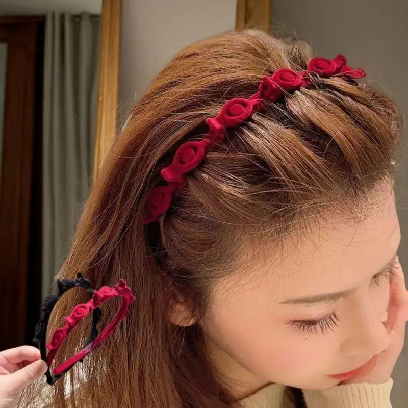 Elegant Braided Hair Decor with Non-Slip Clip and Double-Band Design