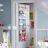 24 Grids Wall-Mounted Sundries Shoe Organiser Fabric Closet Bag Storage Rack Mesh Pocket Clear Hanging Over The Door Cloth Box 3