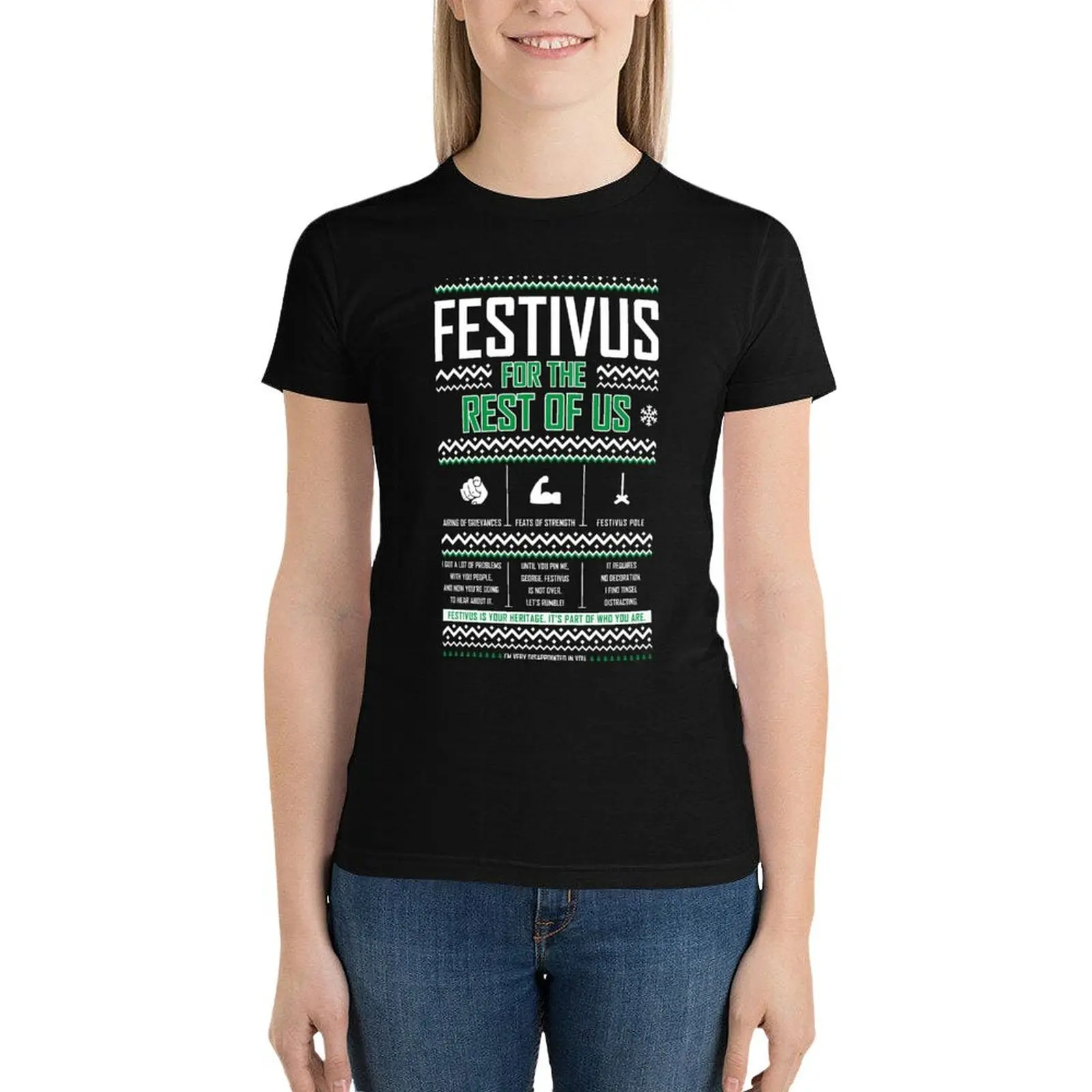 

Festivus T-Shirt summer tops cute clothes Women's summer blouses 2024