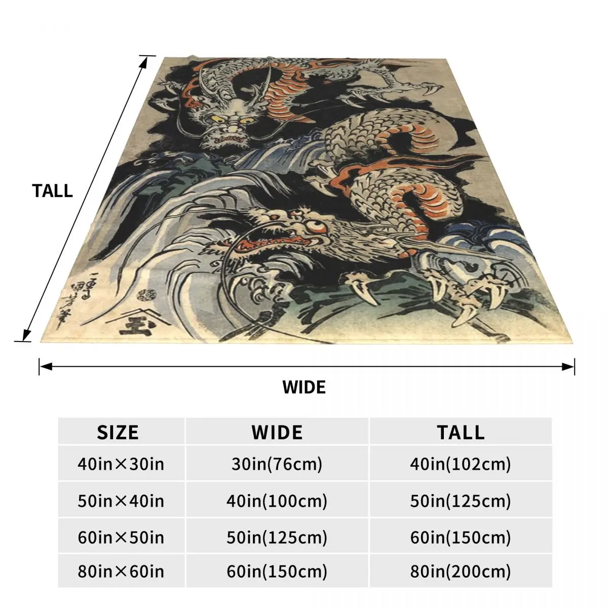 Utagawa Kuniyoshi - Dragons Blankets Flannel Breathable Sofa Throw Blankets For Home Bedroom Outdoor Throws Bedspread Quilt 3