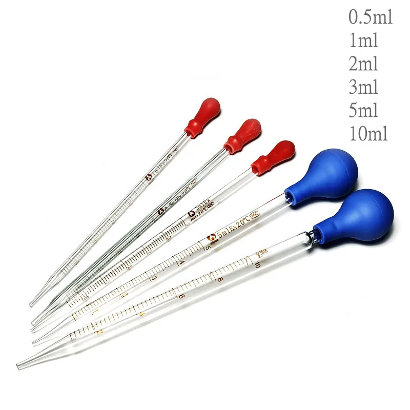 GlassGraduatedPipetteDropperVol05ml1ml2ml3ml5ml10mlTransfer