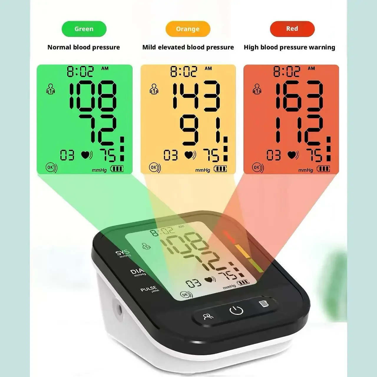 Household Electronic Blood Pressure Monitor with Intelligent Measuring