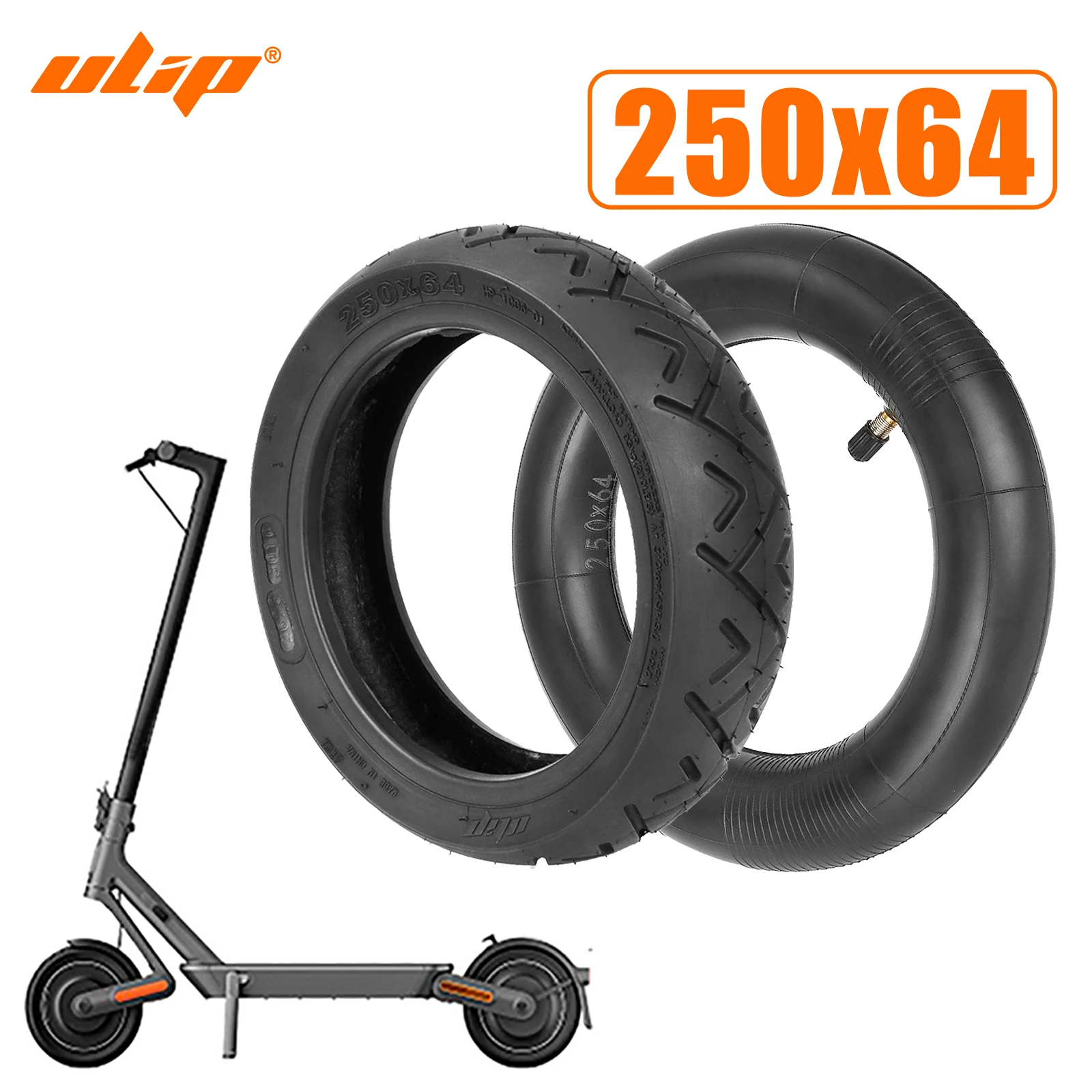 

Ulip 10 Inch 250x64 Tire With 250x64 Inner Tube Kit for Xiaomi 4 Ultra E-Scooter 250*64 Thickened Front Rear Tire Upgraded Parts