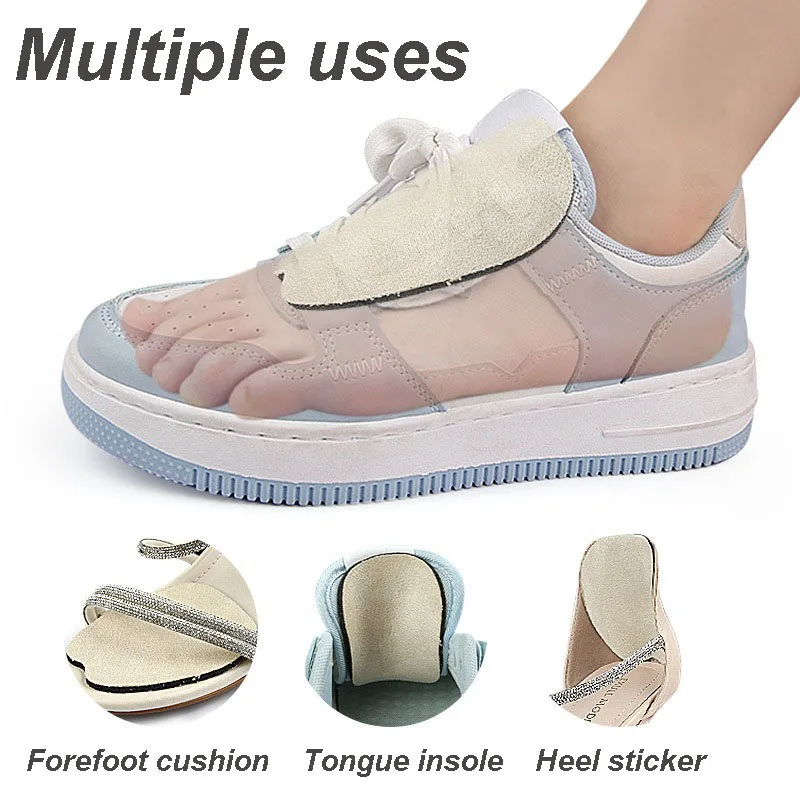 Tongue Pads for Shoes Foot Pain Protector Anti-wear Self-Adhesive Sticker Forefoot Cushioning Insoles Shoe Size Reducer Patches