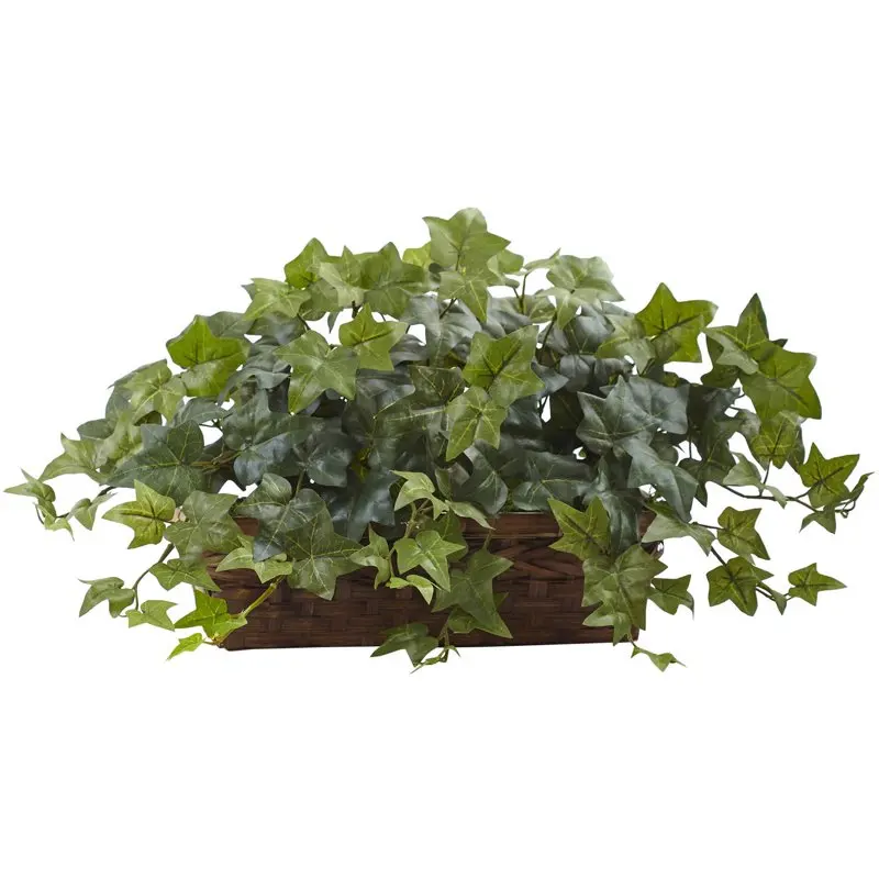 

Puff Ivy Artificial Plant with Ledge Basket, Green