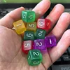 12PCS Transparent Dice 16MM Education Math Games For Kids Ideal Gift for Children Juegos De Mesa Familiares Divertidos 1