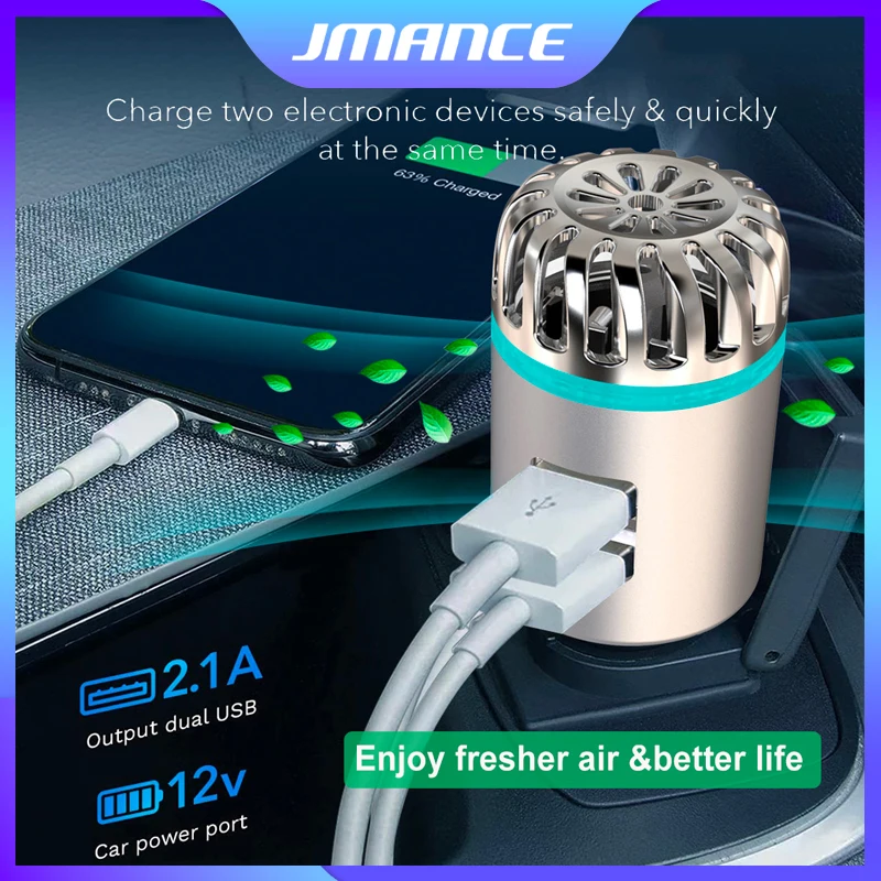 Jmance Car Air Purifiers Car Charging Smoke Dust Air Freshener Auto