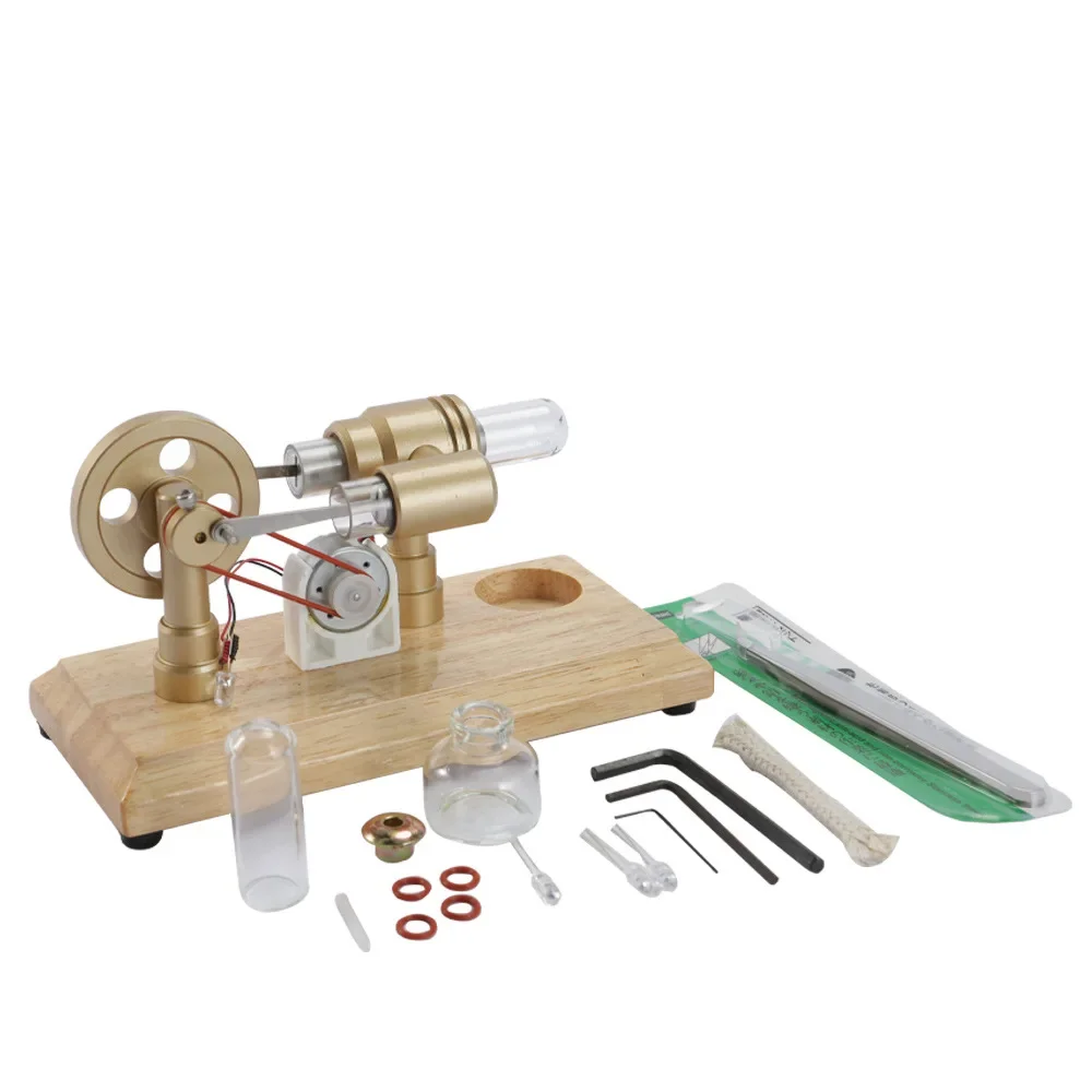 Roering Motor Power Opwekking Model Kit Houten Basis Wetenschap En Onderwijs Fysica Experiment Model Speelgoed