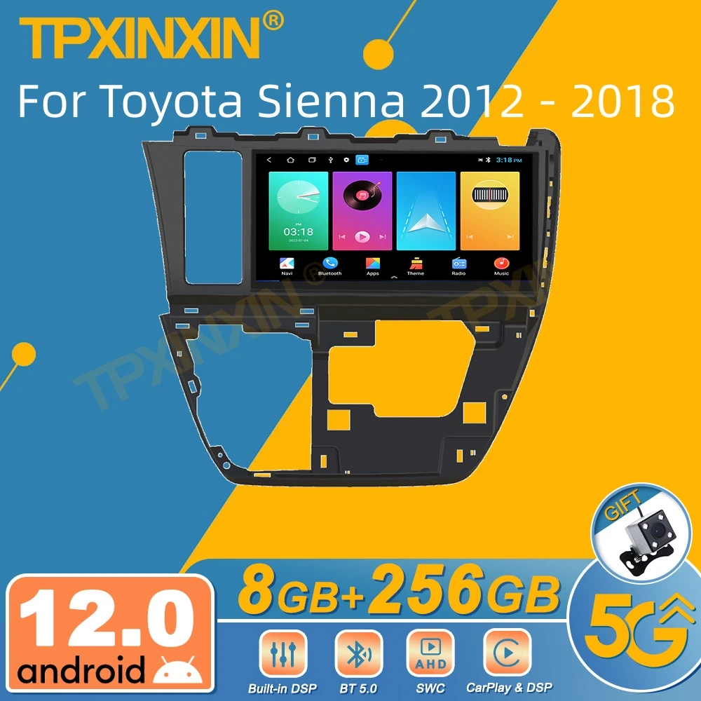 

Автомагнитола 2DIN для Toyota Sienna 2012-2018, мультимедийный проигрыватель с GPS Навигатором и экраном