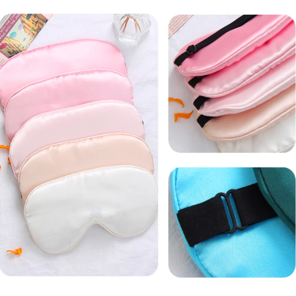 1Pc Pure Silk Sleep Rest Eye Mask Padded Shade Cover Travel Relax Aid Blindfolds Rest Travel Accessories