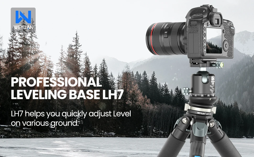 LH7 Tripod Leveling Base Professional Adjusting Plate Leveler with 1/4" to 3/8"