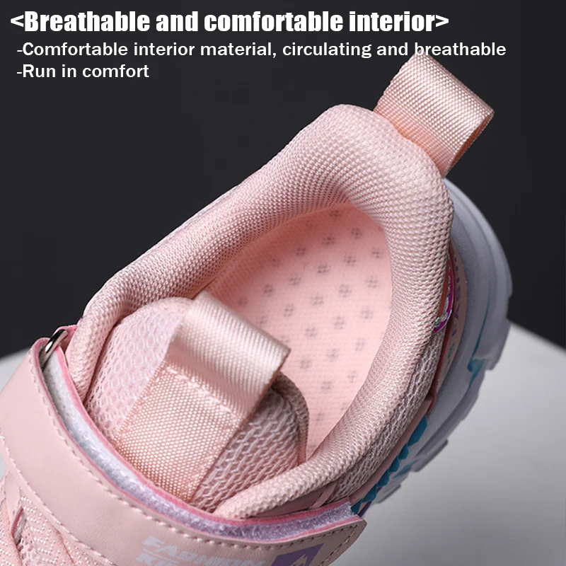 Lightweight Girls School Sneakers - Anti-Slip Breathable Casual Shoes Sizes 28-39