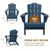 Outdoor Patio Folding HDPE Resin Adirondack Chair Navy Blue 3
