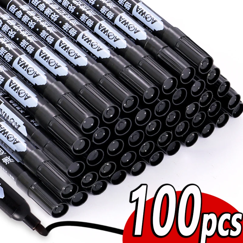 Waterproof Marker Pens Color Marker Pens Pen Marker Durable Oily Ink Fast Drying Thick Head For Signature Express Logistics School 50/100pcs