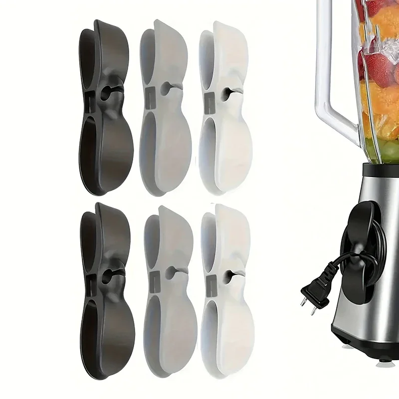 4pcs ซิลิโคนสายไฟ Winder ผู้ถือสายไฟ Organizer คลิป Self กาวสาย Fixer สําหรับ Air Fryer กาแฟเครื่อง 1