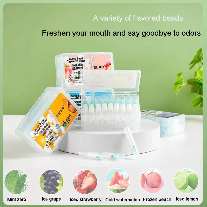 

24pcs Box Portable Mini Pop Bead multi-flavor disposable filter blueberry Ice mint grape flavor smoking accessories
