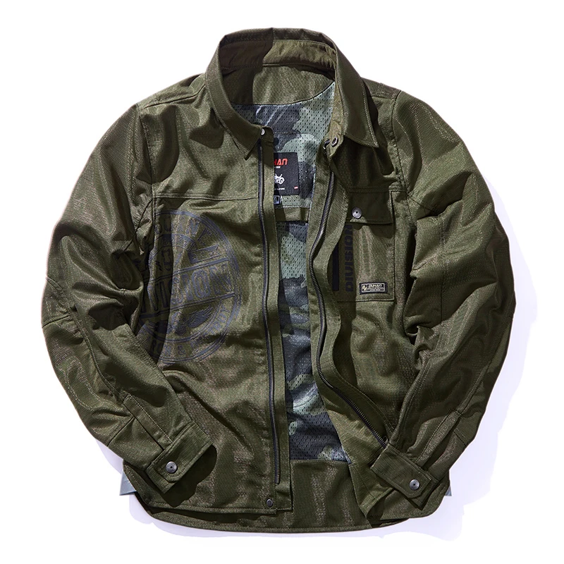 

Мужская мотоциклетная куртка, дышащая непродуваемая куртка для мотокросса, с защитой груди, для летных гонок