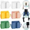 2PCS Wall Mount Phone Holder Self-Adhesive Wall Organizer Storage Box Plastic Charging Phone Stand Brackets Holder for Bedroom 1
