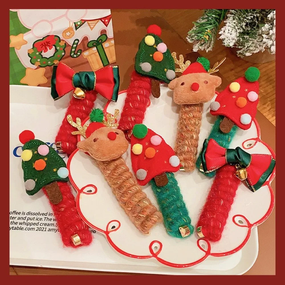 عيد الميلاد الديكور خمر الكرة القلب مستقيم رباط رأس مطاطي للنساء الفتيات ذيل حصان حامل الشعر التعادل Scrunchie هيرباند