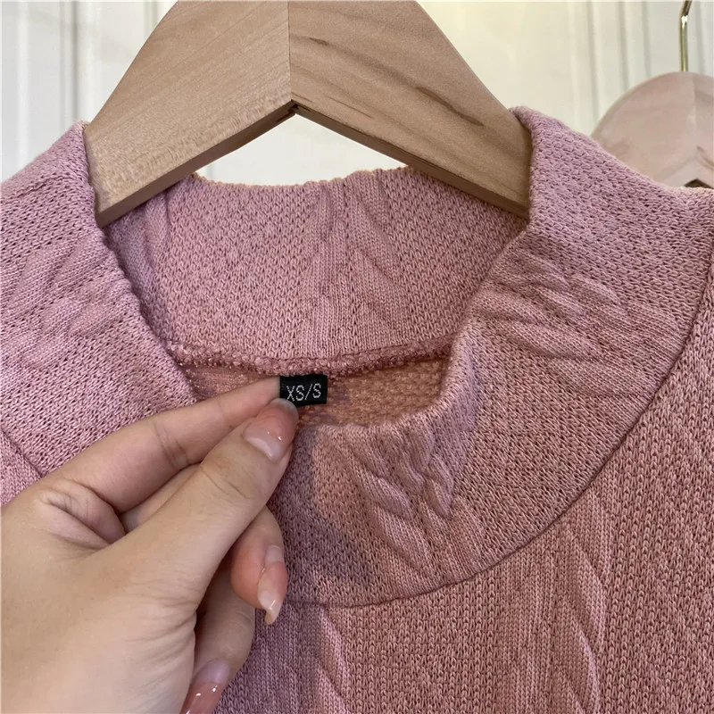 2023 Muslim Abayat Solid Color Knitting Sweater Bottoming Women's Dress Long Sleeve Medium High Collar Robe Femme Musulman