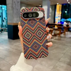 Carbon Fiber Kevlar Texture MagSafe Magnetic Slim Borderless Hard Case - Pixel 7Pro (Retro Flower)