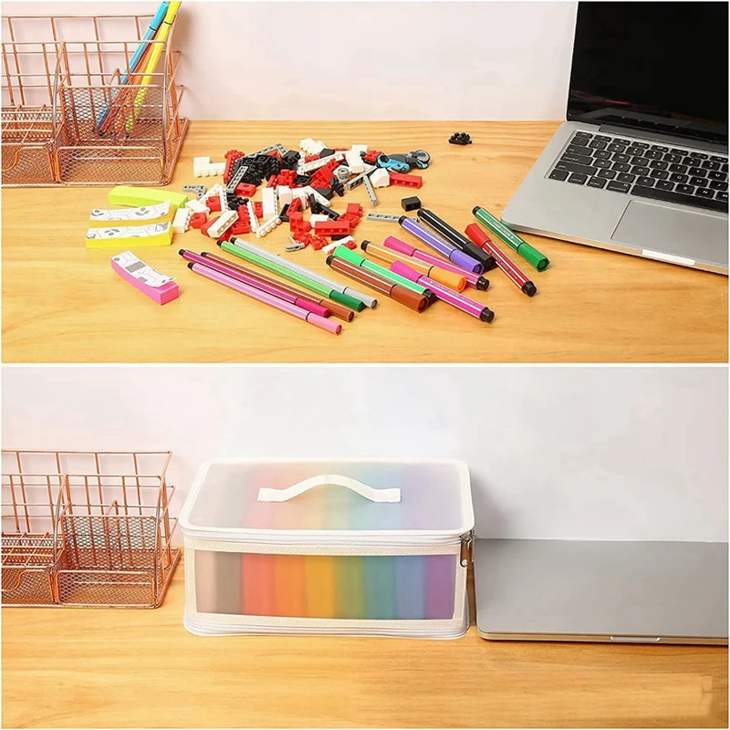 4X6 Inch Photo Storage Boxes Photo Case With Handle, 10 Inner Plastic Photo Keeper, Scrapbook Organiser Container Box 4