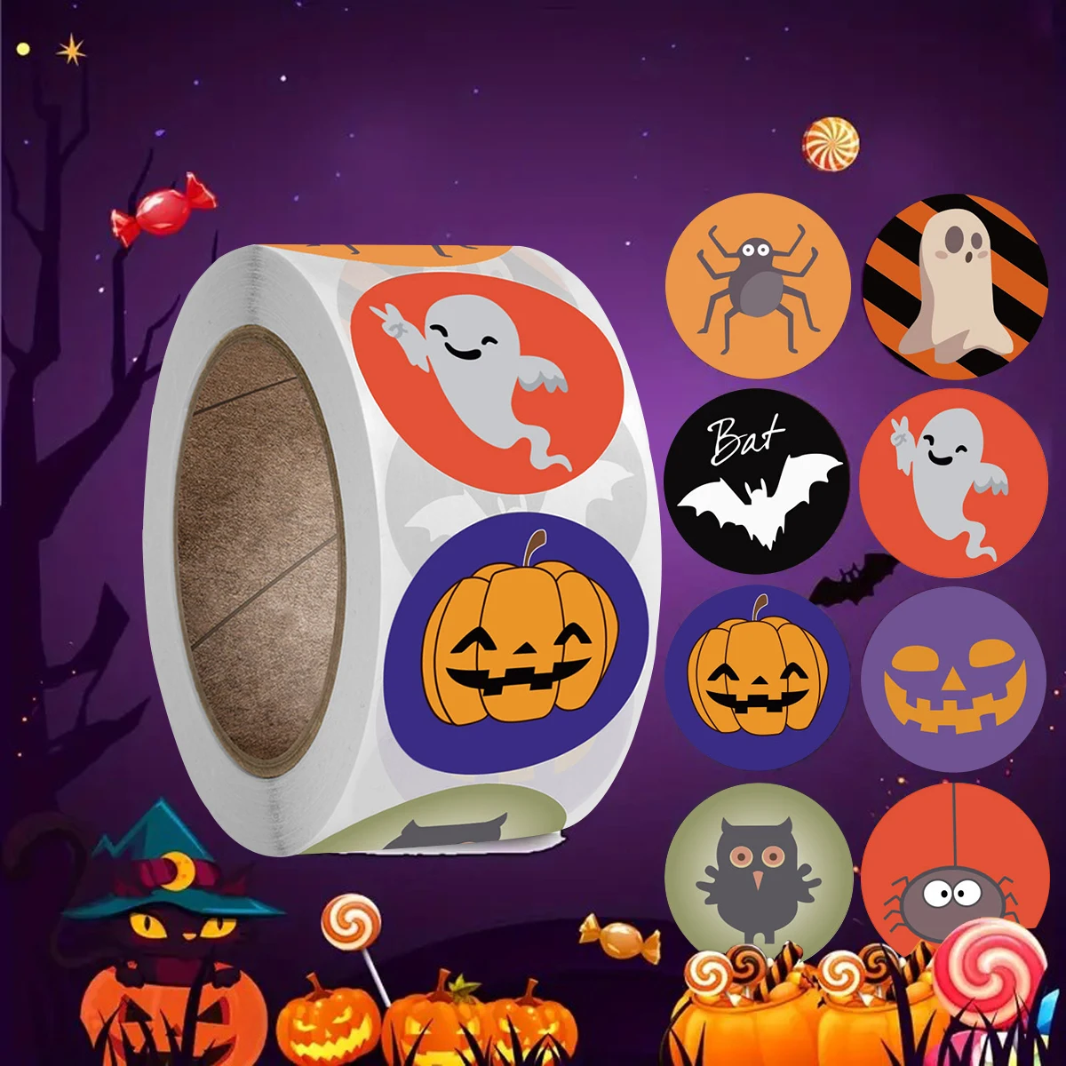 Adesivo Happy Halloween sfondo