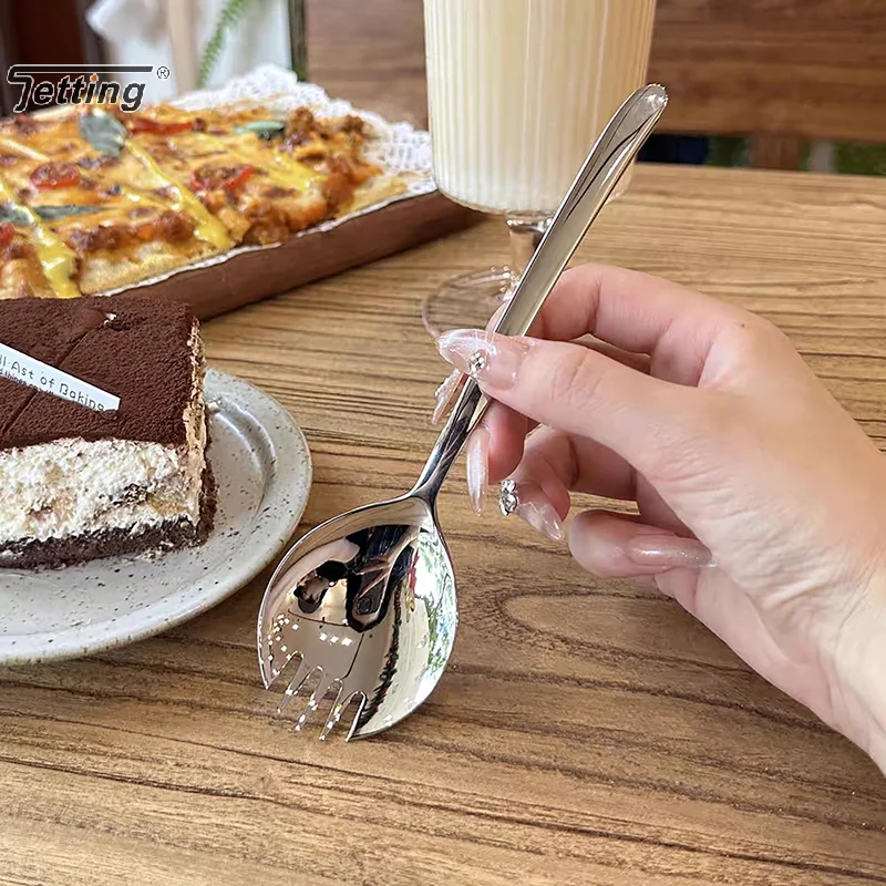 Salad Spoon Fork Pasta Coffee Fork Dessert Cake Watermelon Fruit Stainless Steel