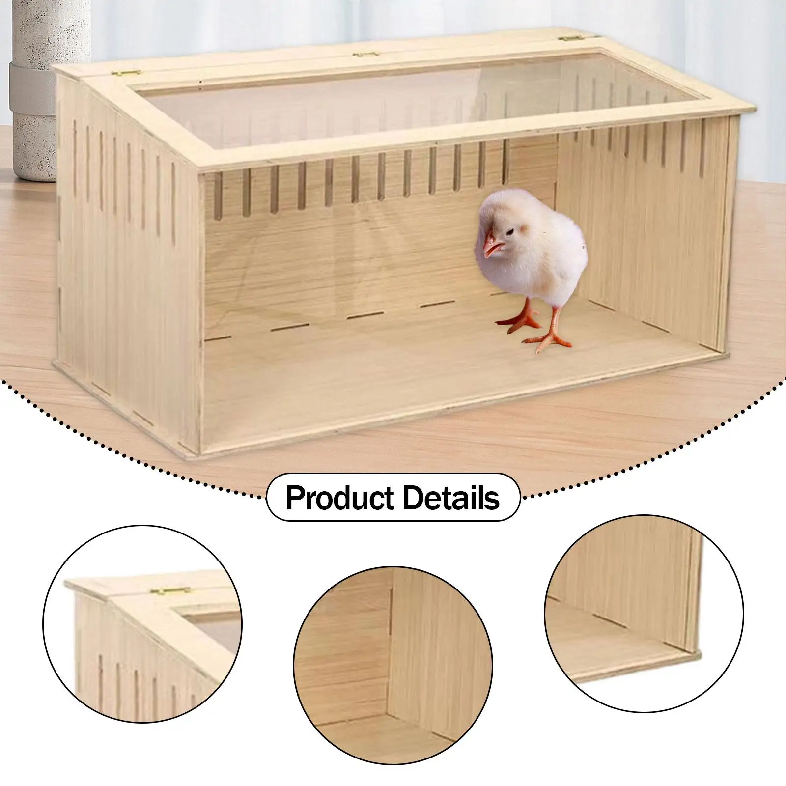 Wooden Hamster Cage Breathable with Window Nest Hideaway Hamster Habitat for Reptiles Mice Chinchillas Guinea Pig Hedgehog