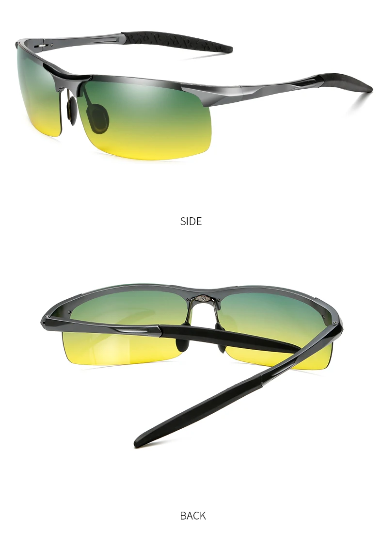 CoolPandas Sonnenbrille für Herren, photochrom, polarisiert, zum Fahren, blendfrei, Chamäleon-Brille, randlos, Nachtsicht, Outdoor-Sportbrille – Detail 16