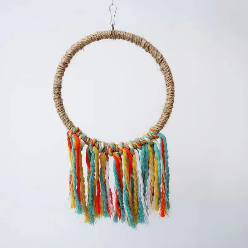 Title 2, Pet Bird Parrot Toy Cotton Rope Circle Toys Che...