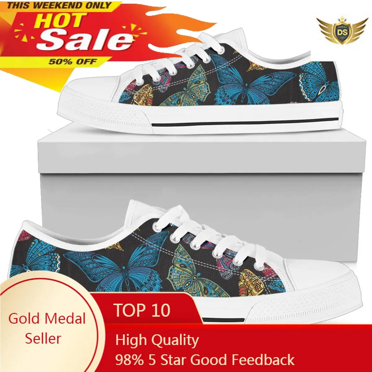 Women's Canvas Shoes Low Top Flat Canvas Shoes Butterfly Student Sneakers Girls Skateboard Vulcanized Shoes Female New