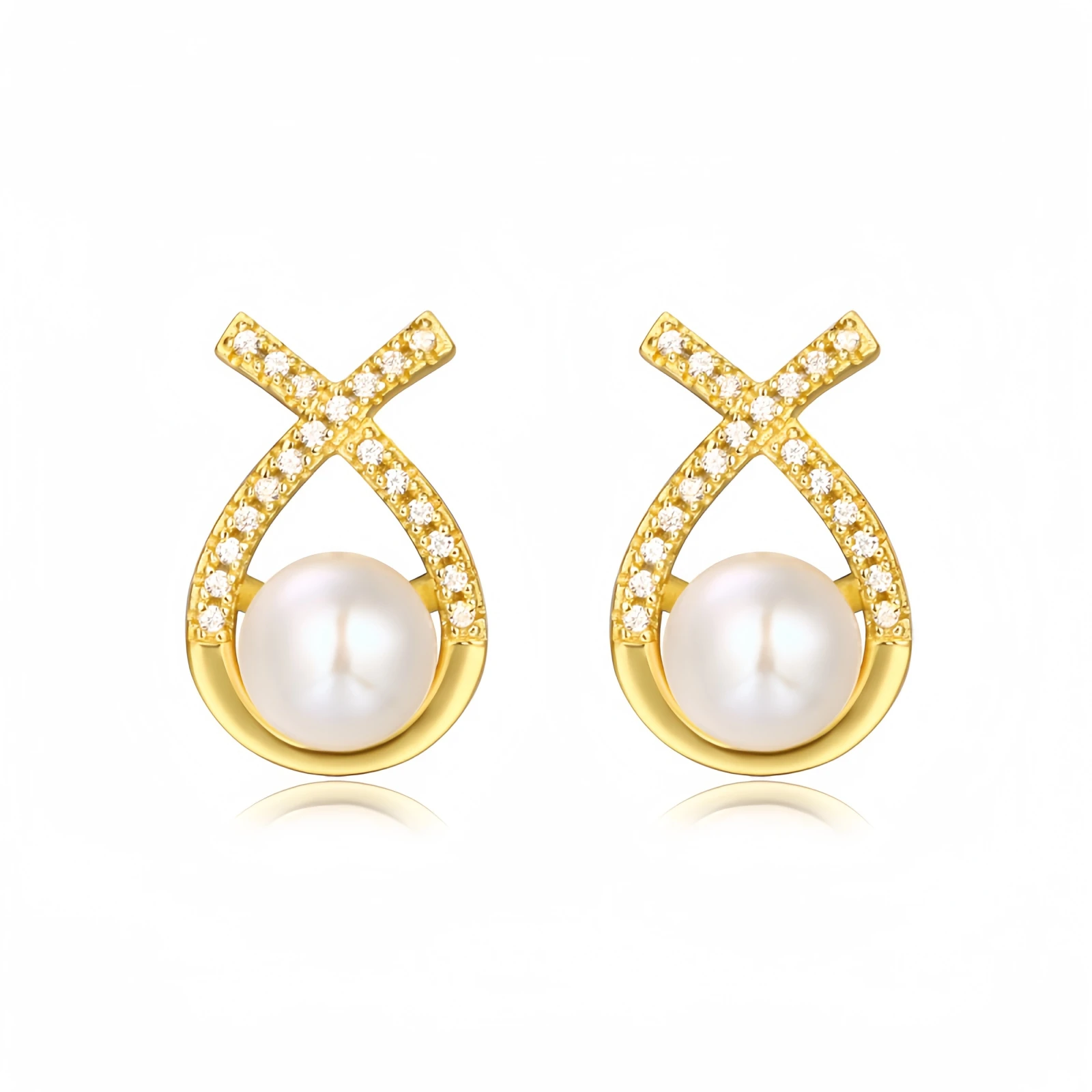 

New S925 Silver Heart Earrings Set with Freshwater Pearl Earrings