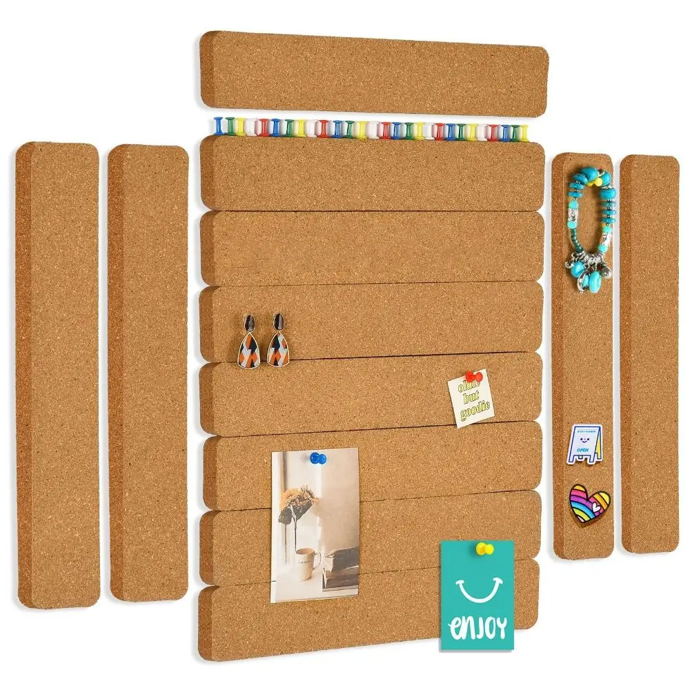 코르크 소재 자가 접착 코르크 보드 자가 접착 프레임리스 푸시핀 코르크 보드 탈부착 가능한 벽 메시지 보드 사진 벽 장식
