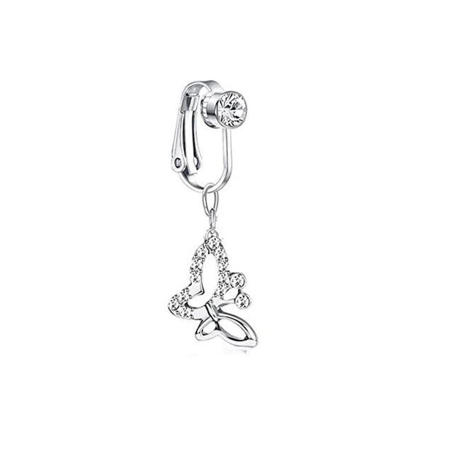 Fake Belly Butterfly Fake Belly Piercing Butterfly Clip On Umbilical Navel Fake Pircing Butterfly Cartilage Earring Clip