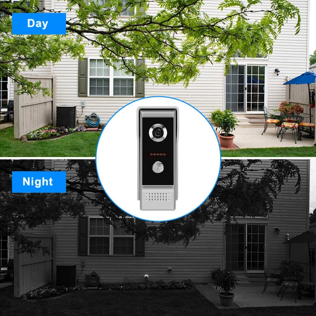 WIRED Video Intercom System 7 Inches Video Doorbell Door System Kits Support Unlock Monitoring for Villa Home Office Apartment 3